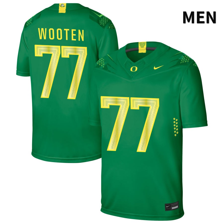 Oregon Ducks Men's #77 Michael Wooten Football College Authentic Green NIL 2022 Nike Jersey HGS75O5E